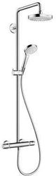HANSGROHE Showerpipe Croma Select S 180 2jet DN 15 EcoSmart weiß/chrom – Duschsystem mit Thermostat