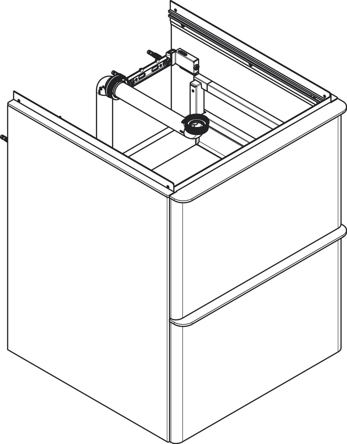 Hansgrohe Xelu Q Waschtischunterschrank 480 mm weiß hochglanz mit 2 Schubkästen und SoftClose