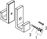AXOR Universal Rectangular Duschtürgriff in polished gold optic – Metall, verdeckte Befestigung, 6–12 mm Glas