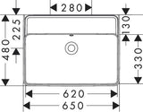 HANSGROHE Xanuia Q Waschtisch 650x480mm weiß SmartClean ohne Hahnloch mit Überlauf