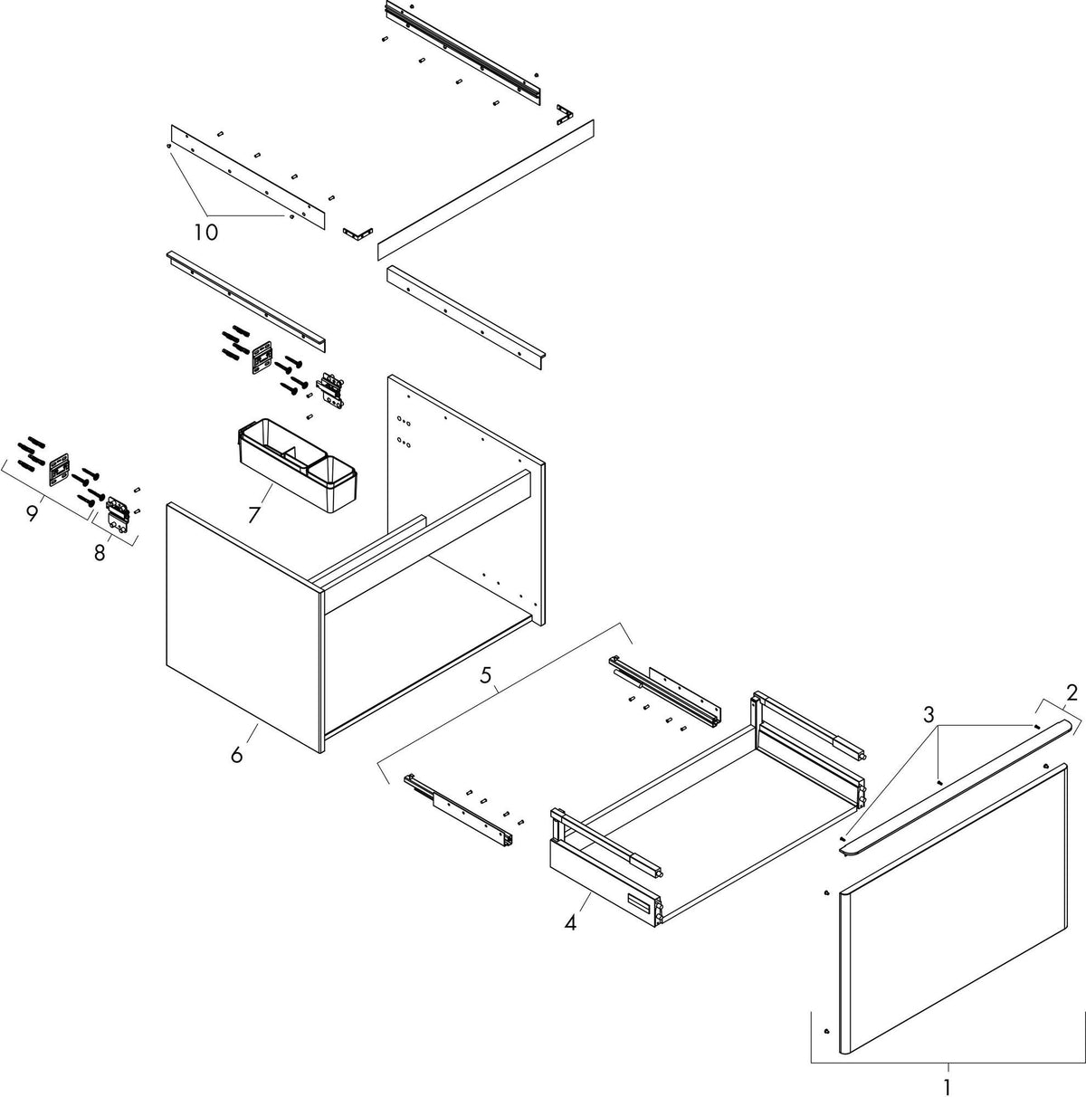 HANSGROHE Xelu Q Waschtischunterschrank 980 mm weiß hochglanz mit SoftClose und Inneneinteilung