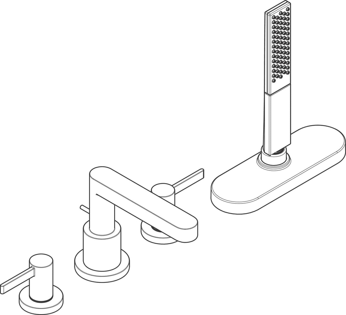 HANSGROHE Finoris Fertigmontageset 4-Loch-Wannenrandarmatur mit sBox in Chrom