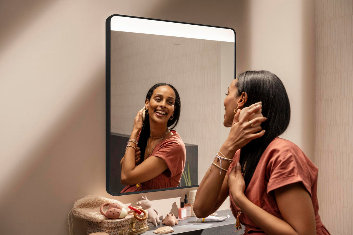 Hansgrohe Xarita Lite Q Spiegel 360 mm mit horizontaler LED-Beleuchtung, mattschwarz