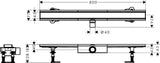 HANSGROHE RainDrain Compact Duschrinne 1200 mm Komplettset – Edelstahl, flache Installation, DN 40