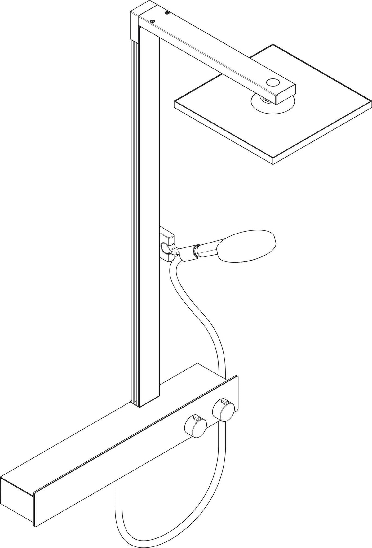 HANSGROHE Raindance E 300 Showerpipe Duschsystem mit Thermostat ShowerTablet 600, 300x300 mm, Chrom