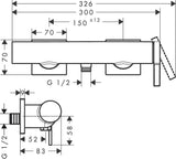 HANSGROHE Tecturis E Einhebel-Brausemischer Aufputz chrom – Temperaturbegrenzung, DN15