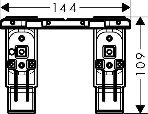 AXOR Universal Adapterset mattschwarz – Montage von Accessoires auf Reling