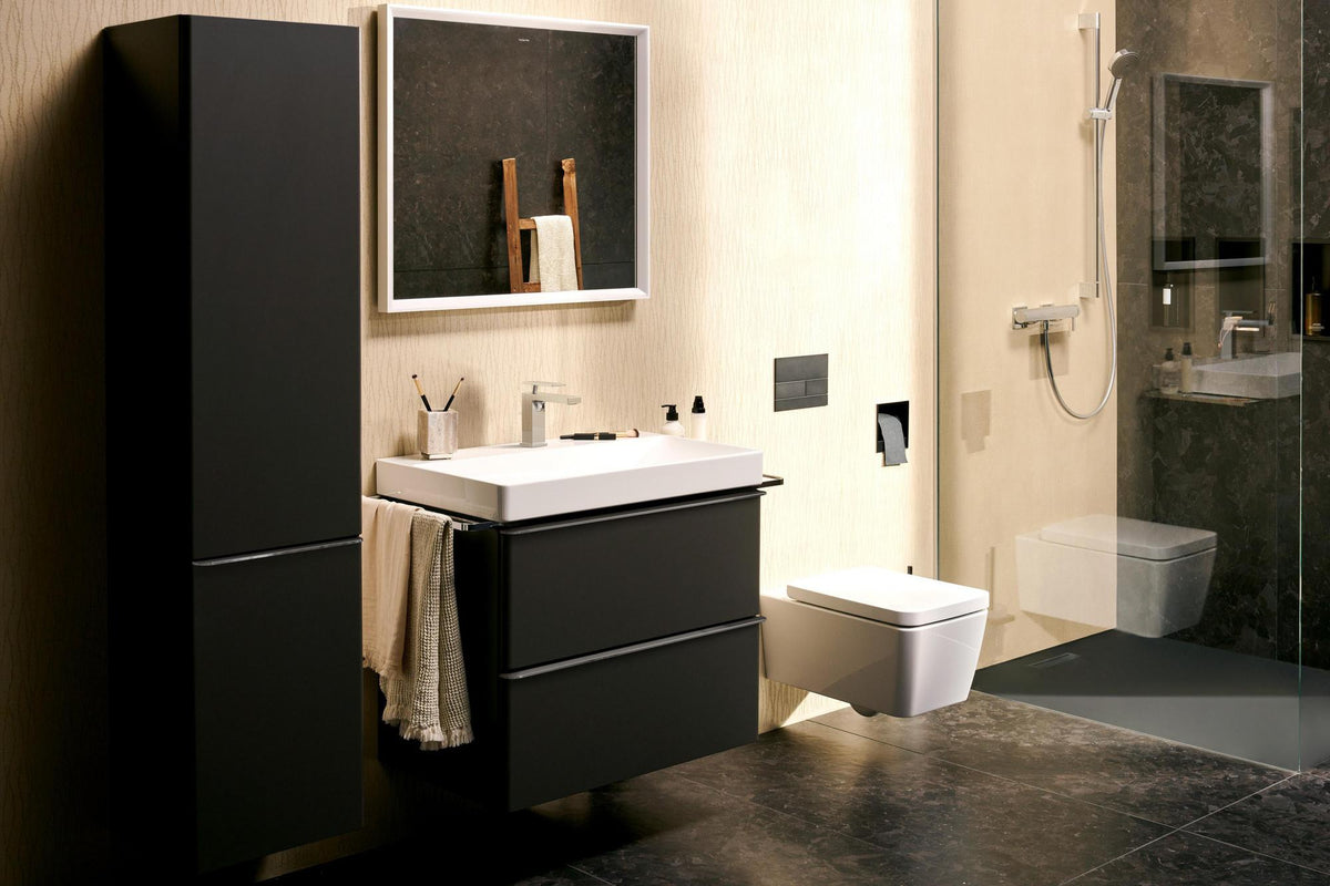 HANSGROHE Xarita E Wandspiegel 800x700 mm mattweiß mit LED-Beleuchtung und IR-Sensor