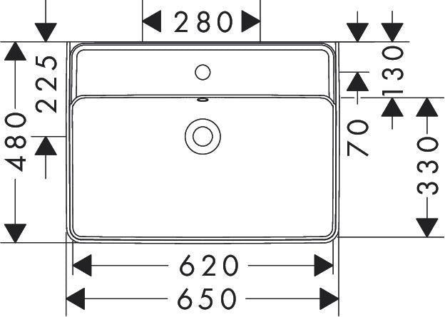 HANSGROHE Xanuia Q Waschtisch 650x480mm weiß SmartClean ohne Hahnloch mit Überlauf