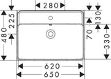 HANSGROHE Xanuia Q Waschtisch 650x480mm weiß SmartClean ohne Hahnloch mit Überlauf