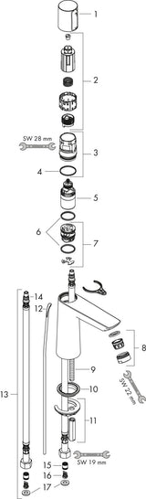 HANSGROHE Talis E Select Waschtisch-Einhandhebelmischer DN 15 Chrom mit Zugstangen-Ablaufgarnitur