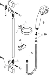 HANSGROHE Brauseset Crometta 85 VarioJet mit Unica Crometta Stange 900 mm Chrom