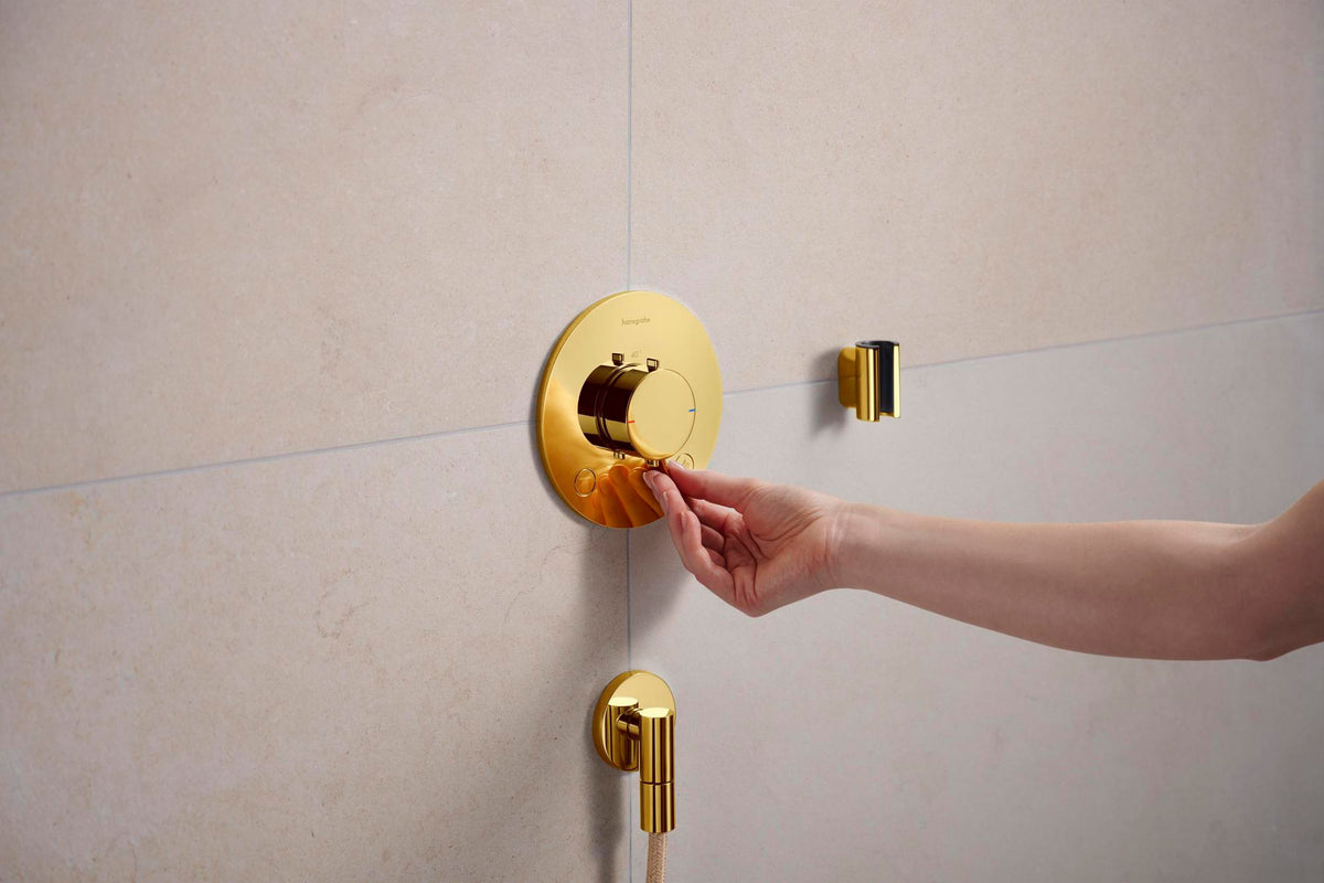Hansgrohe FixFit Fine S Wandanschluss mit Rückflussverhinderer, 1/2 Zoll, schwarz