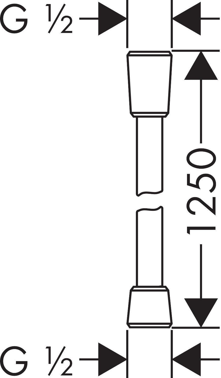 AXOR Brauseschlauch ShowerSolutions 1250 mm Chrom – mit Knick- und Verdrehschutz