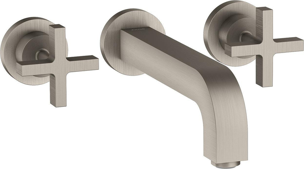AXOR CITTERIO 3-Loch-Waschtischarmatur DN 15, 222 mm Auslauf, Kreuzgriffe mit Rosetten, Unterputz