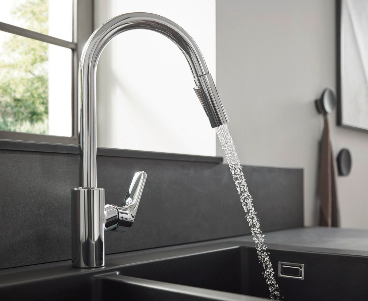 HANSGROHE Focus M41 Einhebel-Küchenmischer 240 mit Ausziehbrause, Chrom