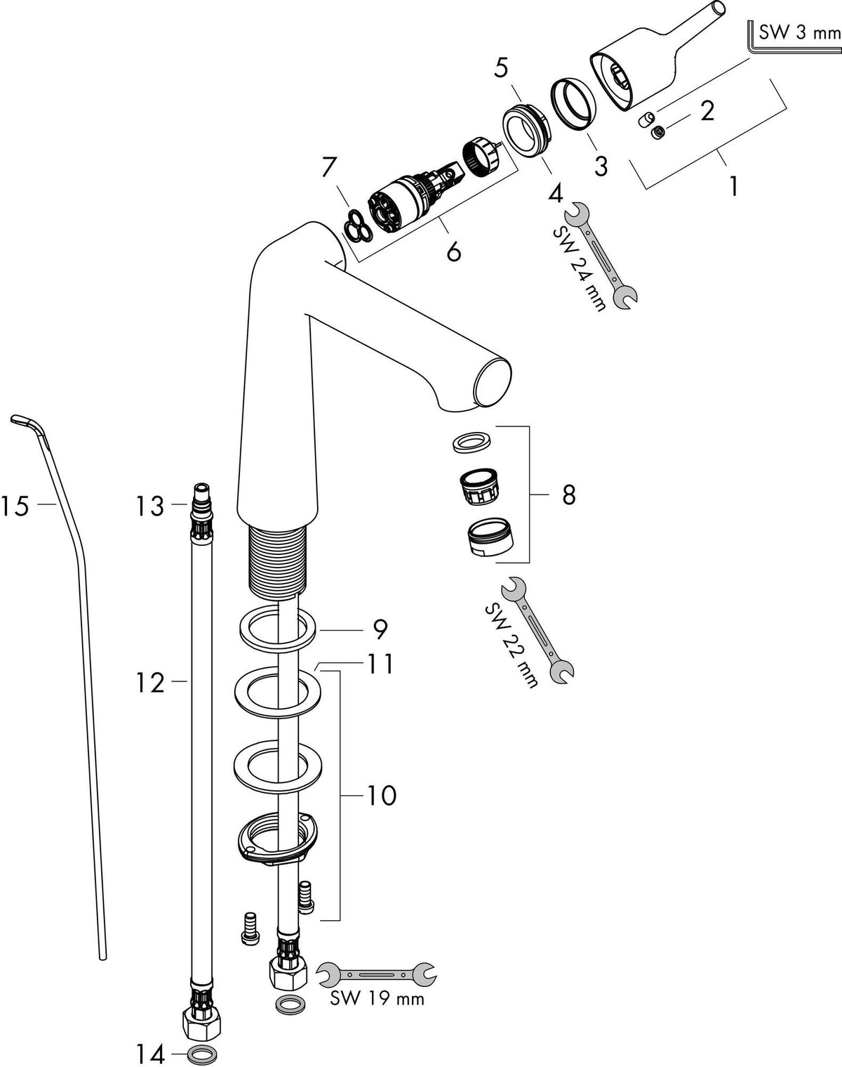 HANSGROHE Talis S Einhebel-Waschtischmischer 140 mit Zugstangen-Ablaufgarnitur, chrom