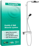 HANSGROHE Pulsify S Showerpipe 260 1jet mit Brausethermostat Chrom – Duschsystem