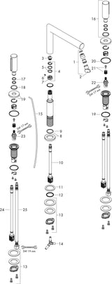 AXOR Uno 200 3-Loch-Waschtischarmatur von Hansgrohe – Chrom, ComfortZone 200, Zerogriffe