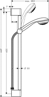 HANSGROHE Brauseset CROMETTA 85 GREEN MONO – Chrom, 650 mm Brausestange, 6 l/min