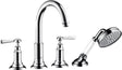 AXOR MONTREUX 4-Loch-Wannenrandarmatur DN 15 mit Hebelgriffen und Handbrause, chrom