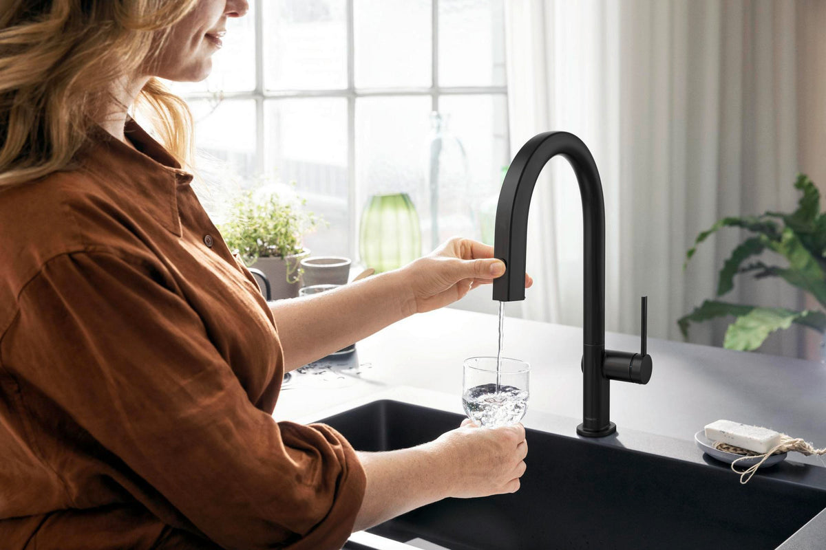 HANSGROHE Aqittura M91 Filtersystem 210 mit Ausziehschlauch – Chrom, 1 Jet, gefiltertes Wasser