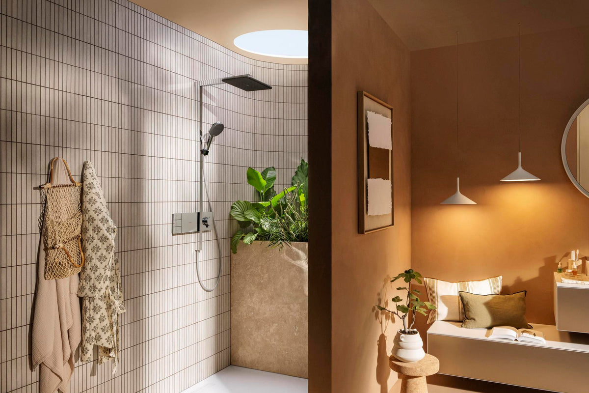 HANSGROHE Duschsystem Raindance Alive Q 2jet EcoSmart mit ShowerSelect Comfort Thermostat