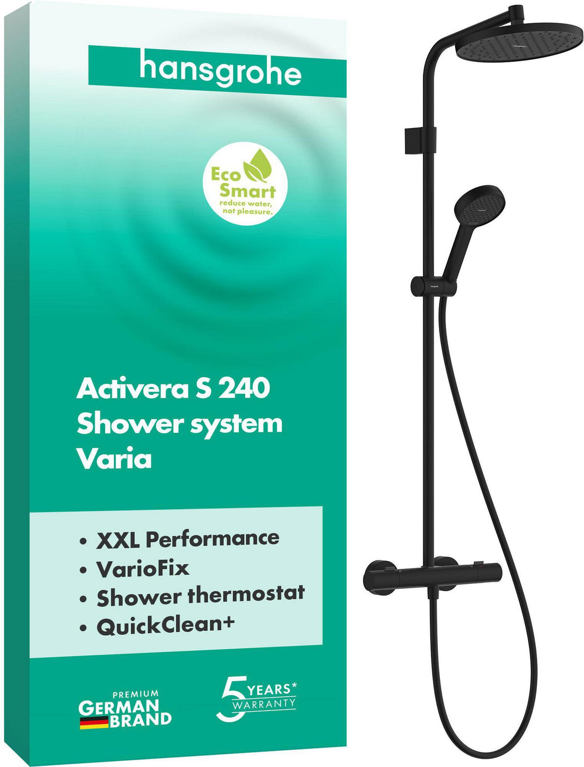HANSGROHE Activera S Showerpipe 240 1jet EcoSmart mit Ecostat Fine – Chrom