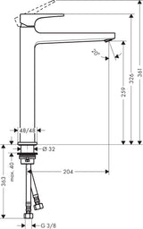 HANSGROHE Metropol Einhebel-Waschtischmischer 260 mit Push-Open Ablaufgarnitur, chrom