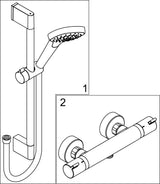 HANSGROHE Brausekombi Croma Select E Vario Shower Set 900 mm weiß/chrom – Thermostat & Select-Taste