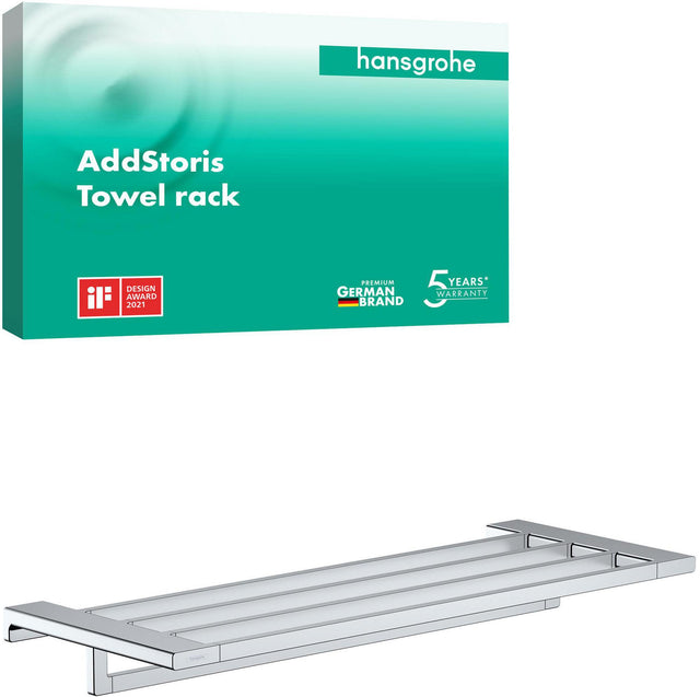 HANSGROHE AddStoris Handtuchablage mit Handtuchhalter 648 mm Chrom – Wandmontage