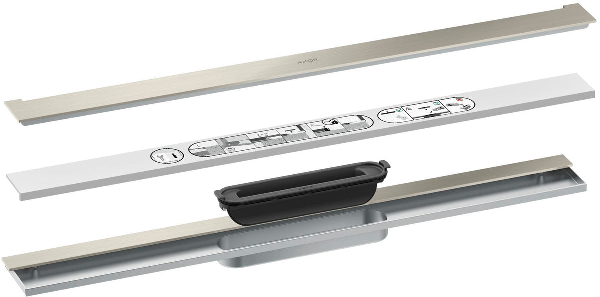AXOR Drain Fertigset Duschrinne 700 mm Wandmontage Chrom – mit Dryphon & Designabdeckung