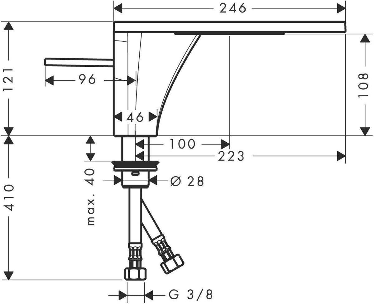 AXOR Massaud Einhebel-Waschtischmischer 110 DN 15 ohne Zugstange, chrom