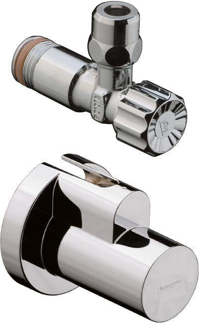 hansgrohe Eckventil mit Schuber – Messing verchromt, G 1/2 x G 3/8