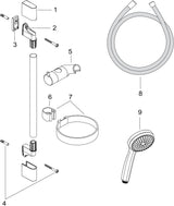 HANSGROHE Brauseset Croma 100 Mono mit Unica'C Brausestange 650 mm in Chrom
