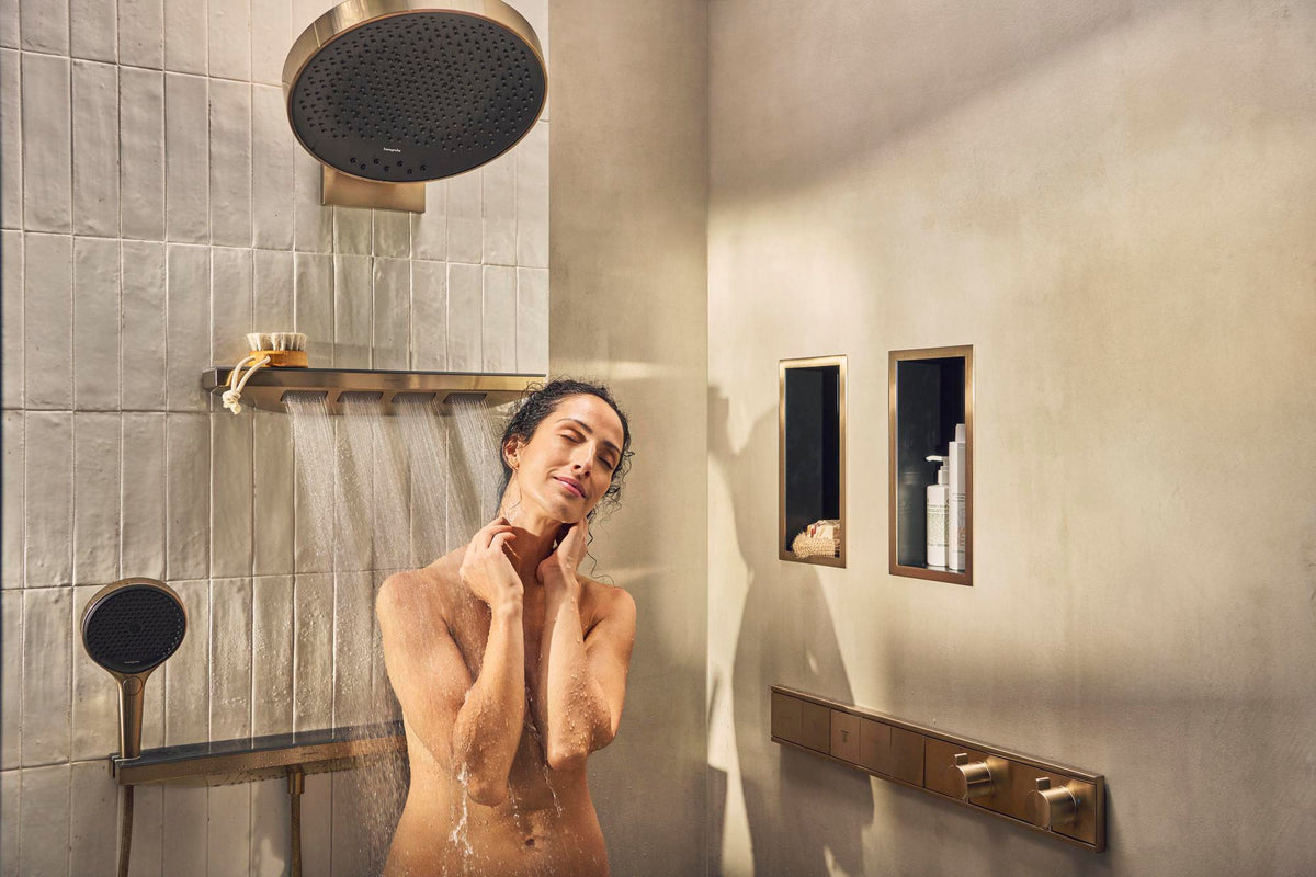 Hansgrohe Rainfinity Porter 500 Schlauchanschluss chrom mit Ablage L und Brausehalter