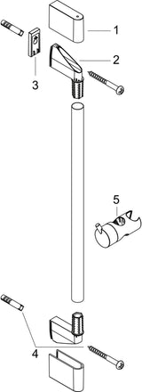 HANSGROHE Unica Crometta Brausestange 900 mm Chrom – mit Brauseschieber und verdeckter Befestigung