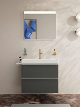 HANSGROHE Xarita E Wandspiegel 800x700 mm mattweiß mit LED-Beleuchtung und IR-Sensor