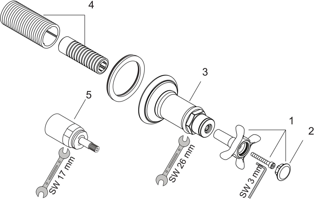 AXOR MONTREUX Abstellventil DN15/DN20 Unterputz chrom – Einbauabsperrventil
