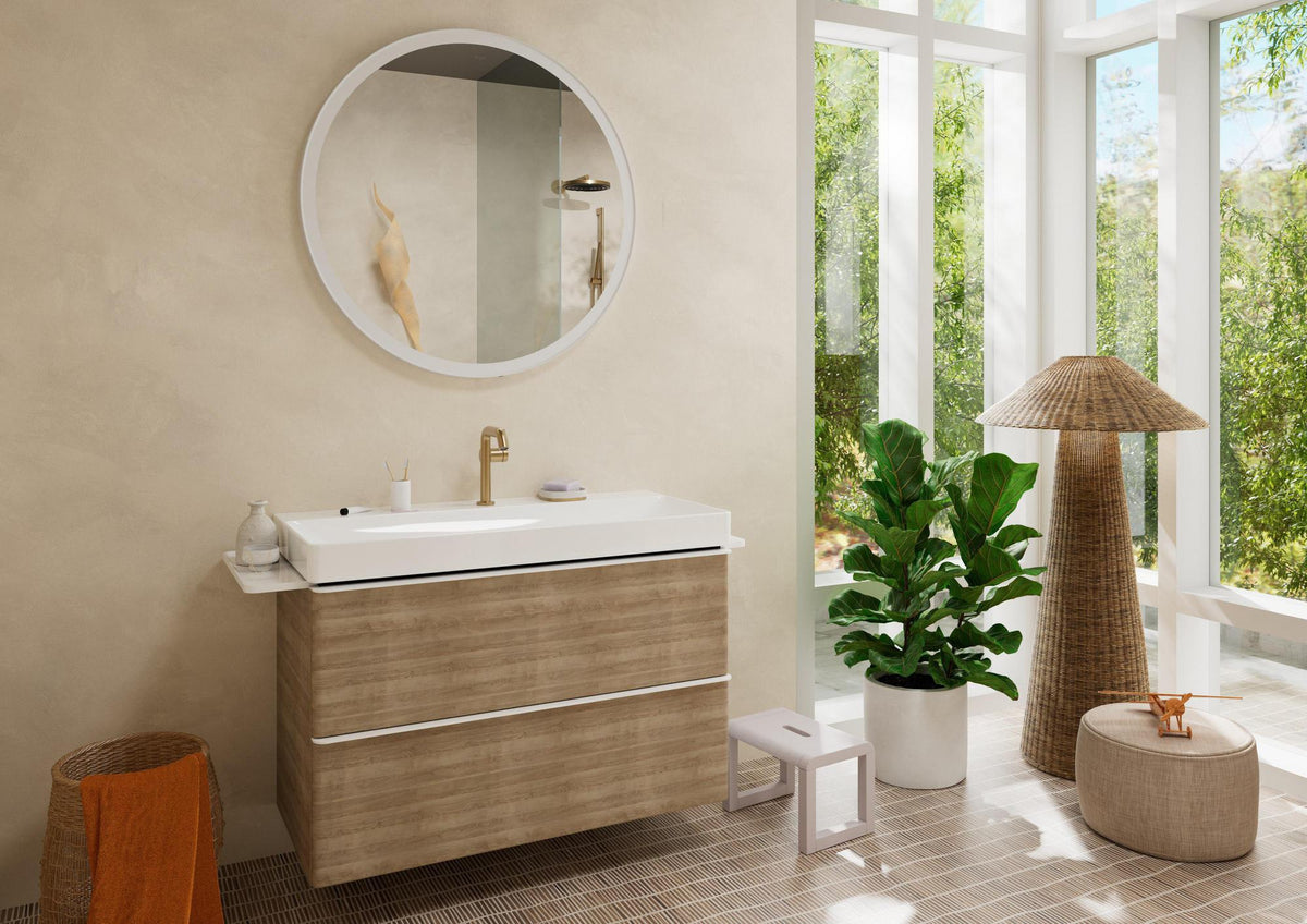 HANSGROHE Spiegel Xarita Lite S – runder LED-Wandspiegel 700 mm mit TouchlessSensor und AntiFog