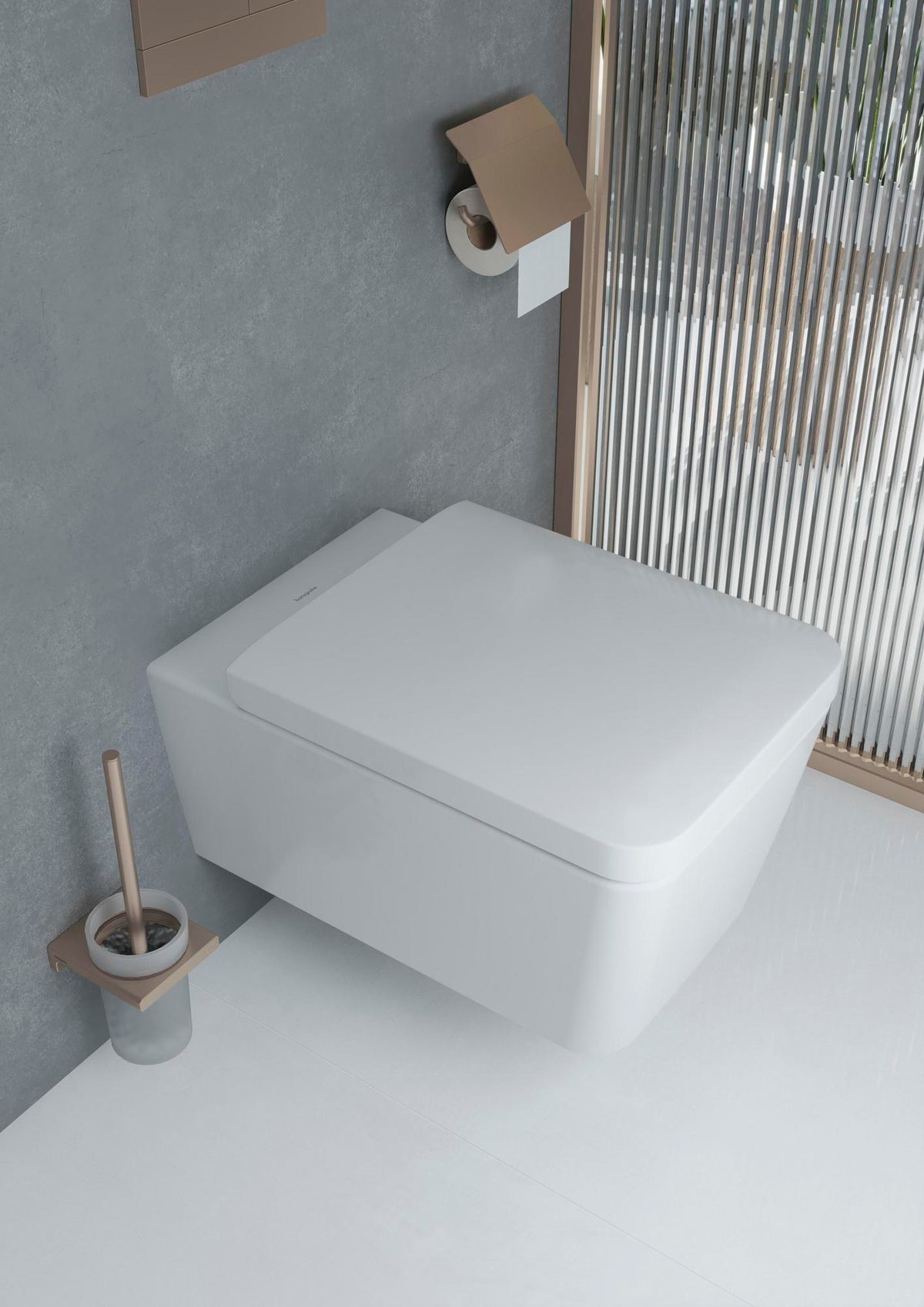 HANSGROHE AddStoris Papierrollenhalter mit Deckel, Chrom, Wandmontage