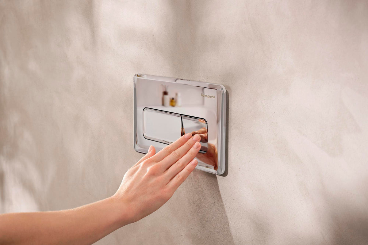 Hansgrohe iFrame Original Q Betätigungsplatte mit 2-Mengen-Spülung in Chrom