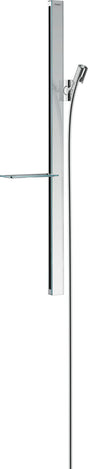 HANSGROHE RAINDANCE Unica E Brausestange 90 cm Chrom mit Handbrausehalterung und Ablage