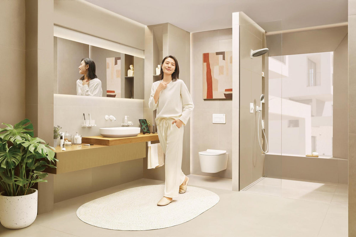 HANSGROHE Tecturis S Einhebel-Waschtischmischer Unterputz für Wandmontage mit 165 mm Ausladung, Chrom