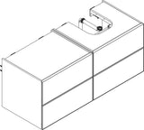 HANSGROHE Xevolos E Waschtischunterschrank 1370 mm mattweiß Eiche dunkel grifflos