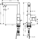 AXOR Uno Waschtischmischer 220 chrom mit Zugstangen-Ablaufgarnitur – ComfortZone