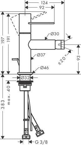 AXOR UNO Einhebel-Bidetmischer mit Bügelgriff und Ablaufgarnitur – chrom