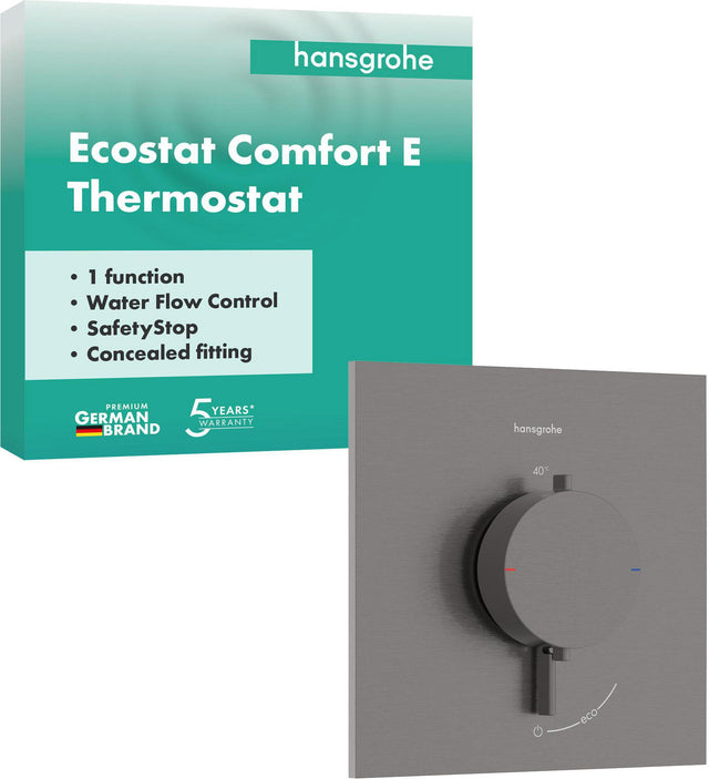 HANSGROHE Ecostat Comfort E Thermostat Unterputz Fertigset für 1 Verbraucher – Temperatur- und Volumensteuerung