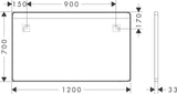 Hansgrohe Xarita Lite Q Spiegel 360 mm mit horizontaler LED-Beleuchtung, mattschwarz