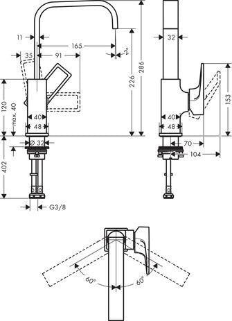HANSGROHE METROPOL 230 Einhebel-Waschtischmischer DN 15 chrom mit Push-Open Ablaufgarnitur